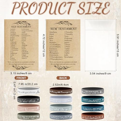 HyDren 36 Sets Bible Verse Bracelets, Religious Gifts Bulk - color: Dark Color
