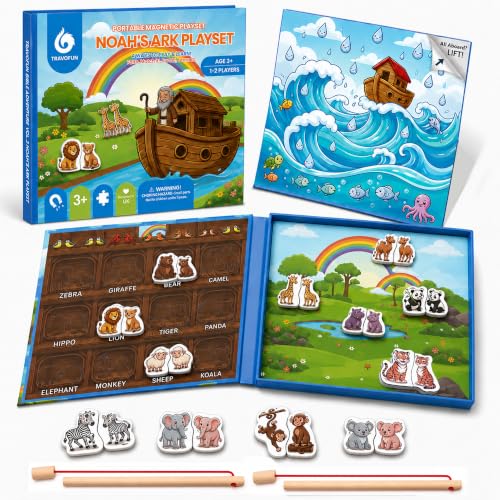 Travofun Magnetic 4-in-1 Animal Game | Travel Toys for Toddlers Ages 3-5 - style: 4-in-1 Animal Game