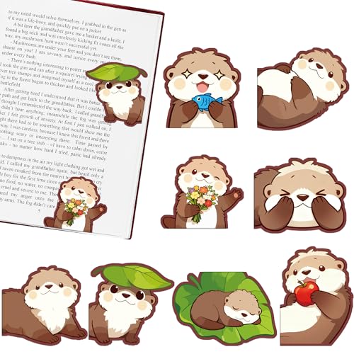 Otters Magnetic Bookmarks Gifts - 8 Pcs Cute Animals Bookmark - style: Otters