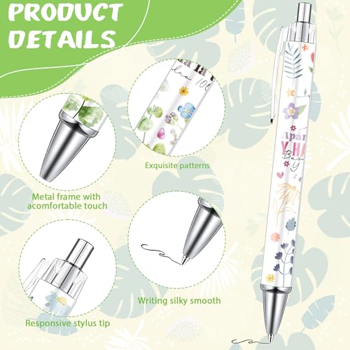 Wxiben Spanish Bible Verse Ballpoint Pens 24 Pcs Christian Flower Pen Set Inspirational Butterfly Smooth Writing Ball Point Pens Religious Church Gifts for Women Men Coworker Office School Supplies - color: Spanish Bible Verse