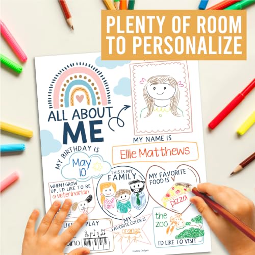 20 All About Me Posters Elementary Classroom Decor, Star Student Poster - color: Boho