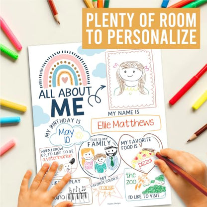 20 All About Me Posters Elementary Classroom Decor, Star Student Poster - color: Boho
