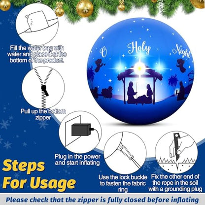5FT Giant Christmas Nativity Scene Inflatable Ball Decorations