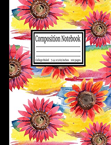 Composition Notebook: College Ruled 7.44 x 9.69 in, 100 page book for girls, kids, school, students and teachers