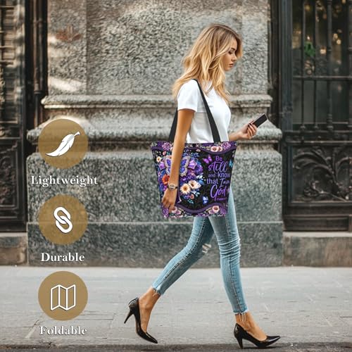 Bible Tote Bags For Women Religious Church Bag Christian Tote Bags Inspirational For Women Organizer Christian Gift - color: Bible Cross 2