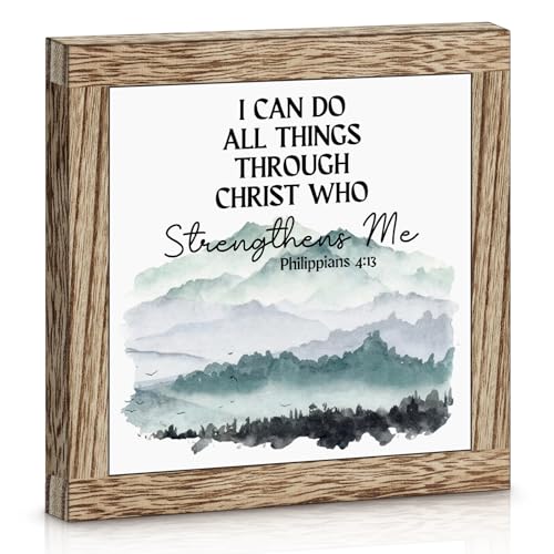 Christian Wooden Signs Christian Gifts for Women Faith Religious Gifts for for Friends Family Mom Coworker Sister Easter Bible Verse Scripture Decor Inspirational Home Desk Decor Plaques - color: Christian Wooden Signs