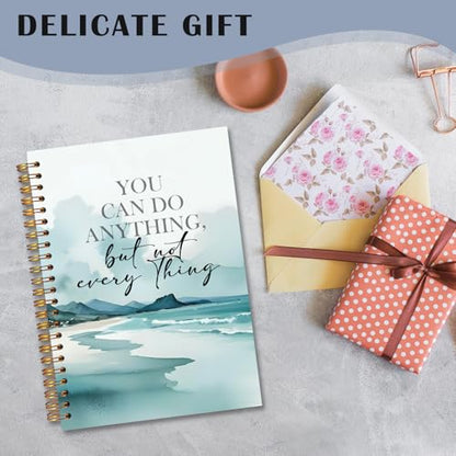Seaside Inspirational Spiral Notebooks, Motivational Quote Journal, Positive Journals for Writing, You Can Do Anything But Not Everything Notebook for Note Taking, 5.5x8.3 Inch - color: white Bible Notebook-7