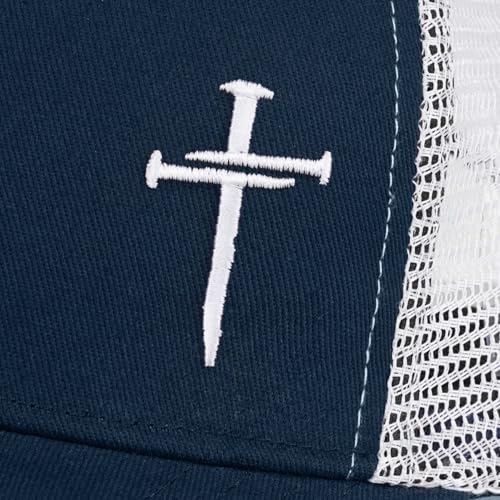 Christian Jesus Cross Hat - Faith Hats for Men Women - Religious Gifts for Thanksgiving Christmas - color: Cross/Navy