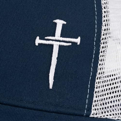 Christian Jesus Cross Hat - Faith Hats for Men Women - Religious Gifts for Thanksgiving Christmas - color: Cross/Navy