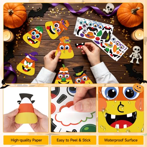 24Pcs Halloween Craft Kit for Kids, DIY Candy Corn Stickers (Mature) - style: Candy Corn Mature