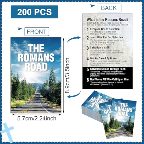 200 Pcs Gospel Tracts Salvation Cards,the Romans Road - style: the Romans Road
