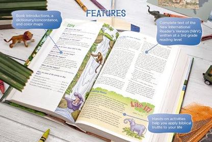 NIrV, Adventure Bible for Early Readers, Leathersoft, Blue, Full Color