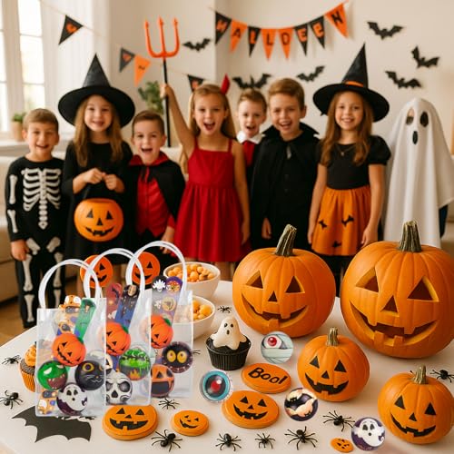 LovesTown Halloween Slap Bracelets, 48 PCS Halloween Party Favors for Kids - style: Halloween