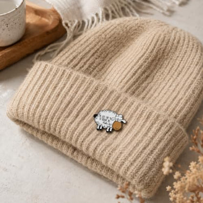Christian Sheep Enamel Pin - Bible Verse Pins Brooch for Backpacks, Jackets, Hats with "HE LEFT THE 99 TO RESCUE ME.". Religious Brooches Gift for Christians, Church Friends