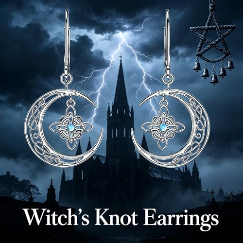 Dorunmo 925 Sterling Silver Mustard Seeds Dangle Earrings for Women Mountains Earrings Hypoallergenic Christmas Jewelry Gifts for Women - style: Witch Knot-03