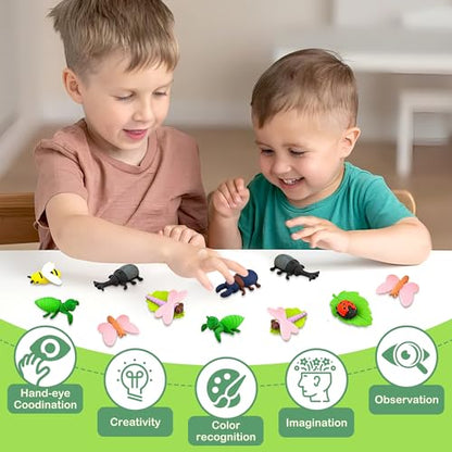 35 pcs Insect Erasers for Kids Desk Pet,3D Take Apart Butterfly Erasers for Kids Classroom Prizes, Class Treasure Box,Game Rewards,Party Favors - color: Insect-35