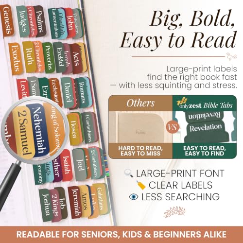 90 Christian Bible Tabs - Bohemian/Boho Version - color: Boho