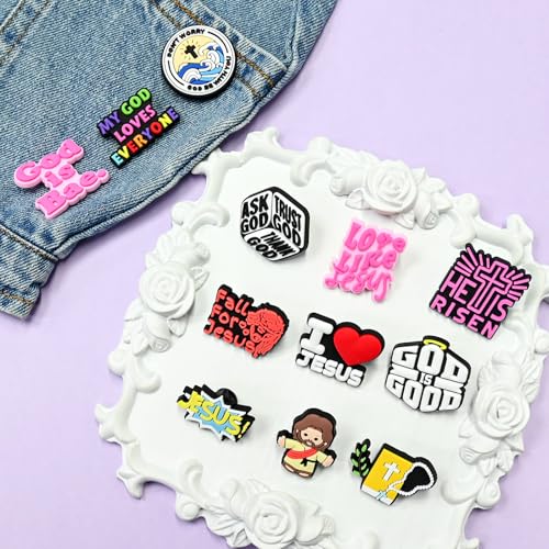 Cute Pins Bulk, Funny Lapel Badge Pins Rubber Brooch Pins for Backpacks, Hats, Bags - style: Jesus-20PCS