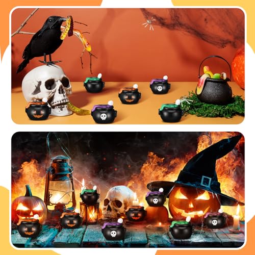 50 Pcs Halloween Mini Resin Figures Bulk Resin Witch Cauldron Figures - style: Witch Cauldron