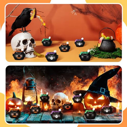 50 Pcs Halloween Mini Resin Figures Bulk Resin Witch Cauldron Figures - style: Witch Cauldron