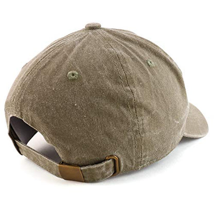 Trendy Apparel Shop Dad Embroidered Pigment Dyed Low Profile Cotton Cap - color: Khaki