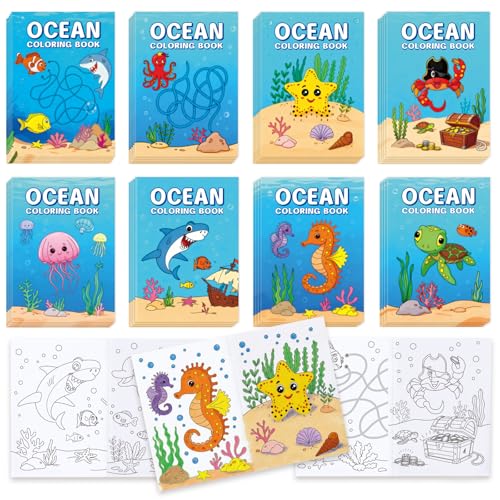 Zealor 36 Ocean Coloring Book for Kid Under the Sea Party Favor Pocket Size - color: Ocean Theme