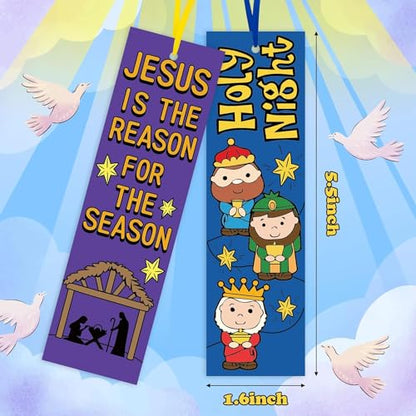 Haooryx Nativity Color Your Own Bookmark Religious DIY Coloring Bookmarks - style: Christmas Nativity