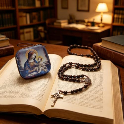 Catholic Rosary Beads, Rosarios Cross Pendant Decorative Prayer Box - color: Style-2