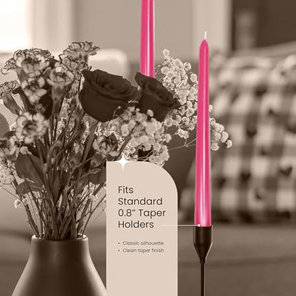 Leor & Lair Hot Pink Taper Candles, 12 Pack, 10" Pink Candles - color: Hot Pink