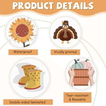 ojustbeok Fall Turkey Bulletin Board Set Thankful Era Classroom Decor - style: Thanksgiving Turkey