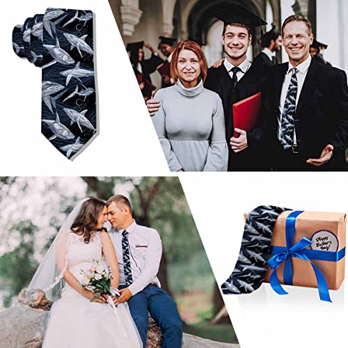 Black Dots Men's Neckties Retro Classic Circle Geometry Men's Tie for Mens Teens Business Work Casual Wedding Party - color: Shark