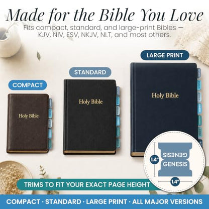 90 Christian Bible Tabs for Women, Men & Kids - Blue - color: Blue