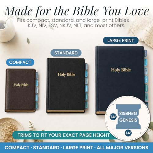 90 Christian Bible Tabs for Women, Men & Kids - Blue - color: Blue