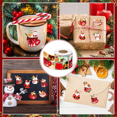 Haooryx Christmas DIY Sticker Roll, 300 Pcs Make Your Own Hot Cocoa Cup - style: Hot Cocoa 1Roll