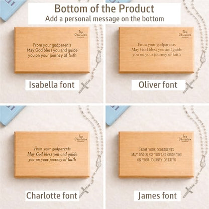Personalized First Communion Cross Valet Box - Religious Keepsake Box