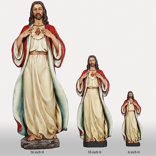 BC Catholic Sacred Heart of Jesus Statue 16.7" H Large Jesus Christ Statue - size: 16.7 inches H