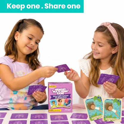 Menique Shine Memory Matching Game – 80 Cards (40 Pairs) with Positive Affirmations for Brave Girls – Motivational & Mindful Matching Game for Confidence and Self-Love - style: Affirmations