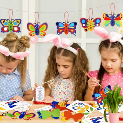 Suzile 30 Pcs Christian Easter Crafts for Kids Religious Salvation Story Butterfly Church Bible DIY He Has Risen Jesus Crafts for Kids Easter Sunday School Classroom Home Activities Holy Week Favor