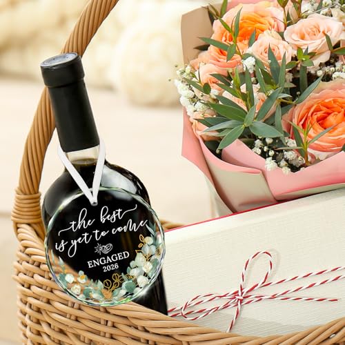 HEXMOZ Engagement Gifts for Couples, Women - Engagement Ornament 2027 - color: Engaged 7 Glass