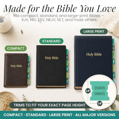 90 Christian Bible Tabs for Women, Men & Kids - Green - color: Green