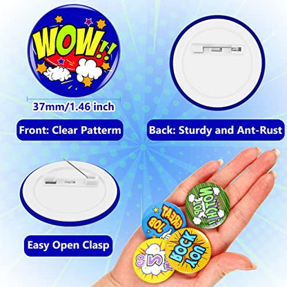 Junkin 10 Style 80 Pcs Employee Appreciation Pins Team Award for Employees Positive Button Recognition Encouraging Badges Month Employee Pin Appreciation Pins for Kids Students Workers