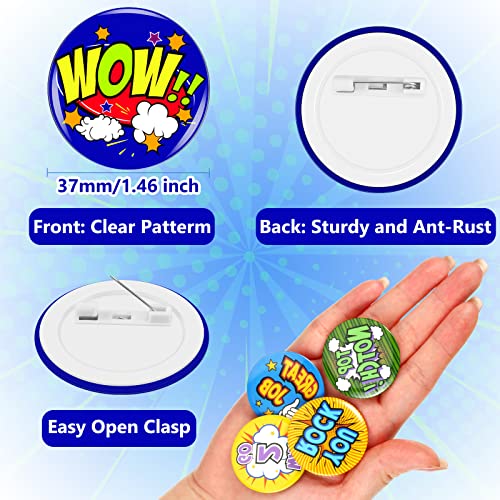 Junkin 10 Style 80 Pcs Employee Appreciation Pins Team Award for Employees Positive Button Recognition Encouraging Badges Month Employee Pin Appreciation Pins for Kids Students Workers