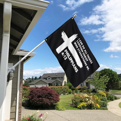 Phil 4:13 Cross Flag I Can Do All Things Through Christ Christian Banner - color: B