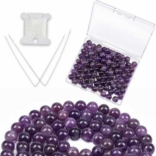 Cherry Tree Collection 100PCS 6mm Amethyst Round Bead Craft Kit - color: amethyst, size: 6mm