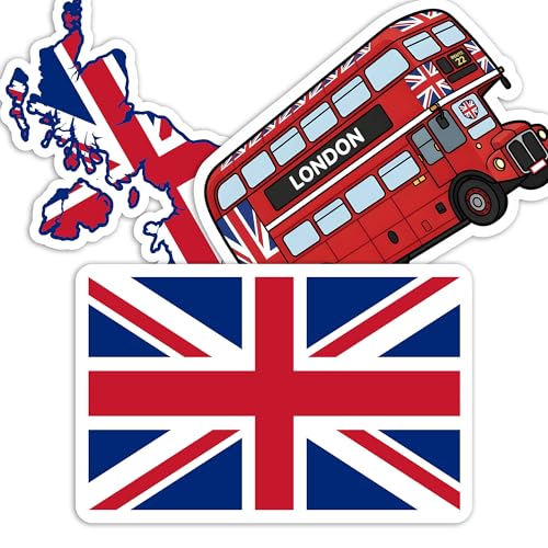 [3pcs] British Flag Sticker Pack 3PCS Union Jack Sticker UK Vinyl - color: British Flag Sticker