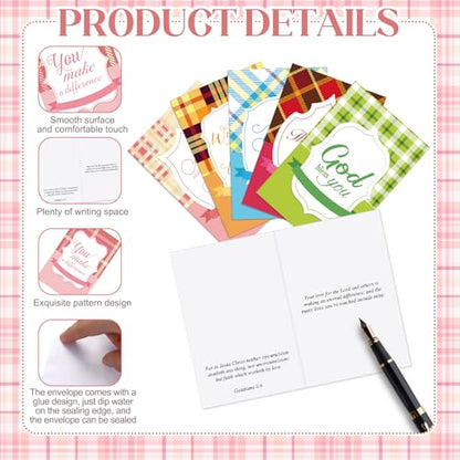 Gersoniel 36 Sets Pastor Appreciation Cards, with Envelopes, Plaid - style: Plaid