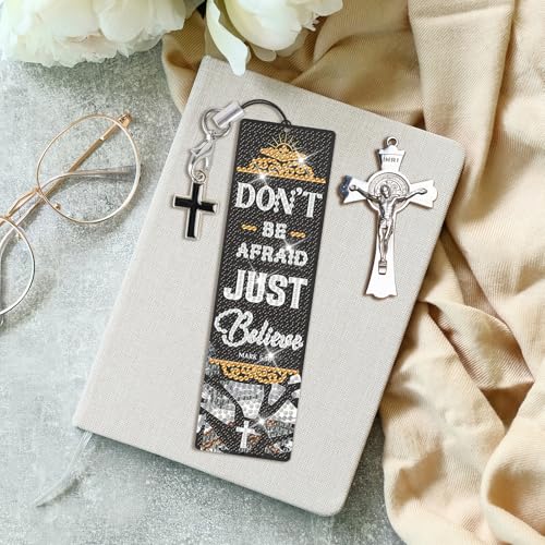 8 Pieces Christian Bible Verse Diamond Art Bookmarks 5d Christian Beaded Bookmark Acrylic Tassel Bookmark for DIY Making Beginners Adults Arts Craft Supplies (Bible) - color: Bible