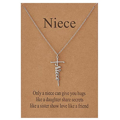 Lcherry Faith Cross Pendant Necklace for Women Religious Christian Jewelry Birthday Christmas Gifts for Women - style: 9-Niece
