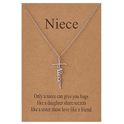 Lcherry Faith Cross Pendant Necklace for Women Religious Christian Jewelry Birthday Christmas Gifts for Women - style: 9-Niece