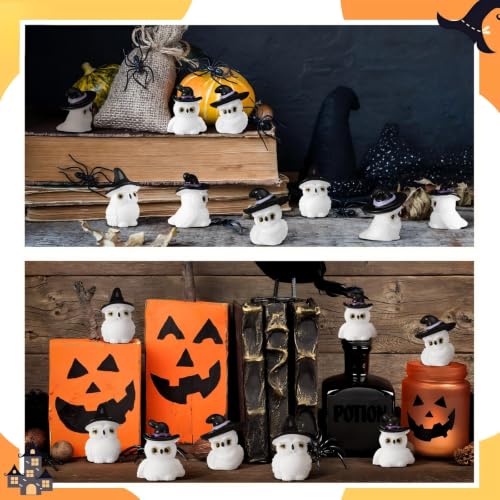 50 Pcs Halloween Mini Resin Figures Bulk Resin Witch Hat Owl Figures - style: Owl